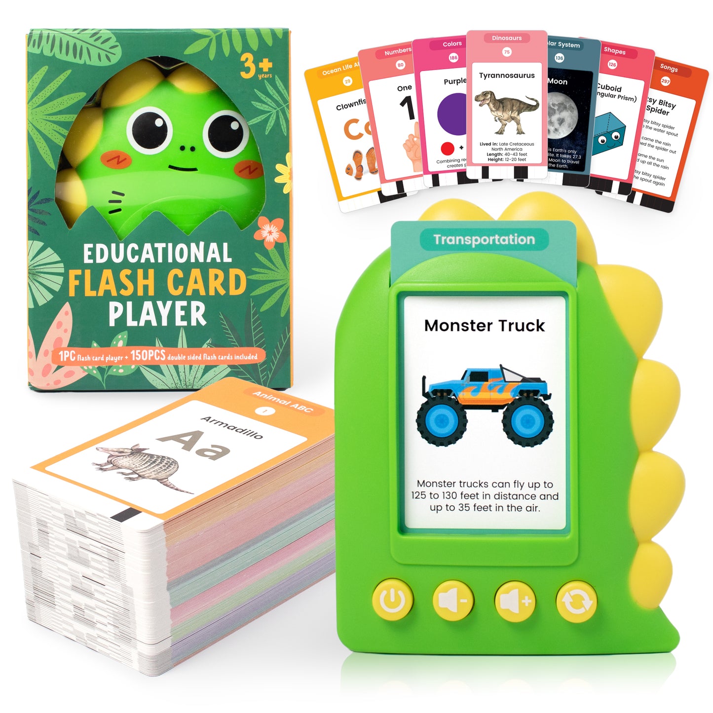 Dinosaur Talking Flash Cards for Kids – Educational Flashcards Reader