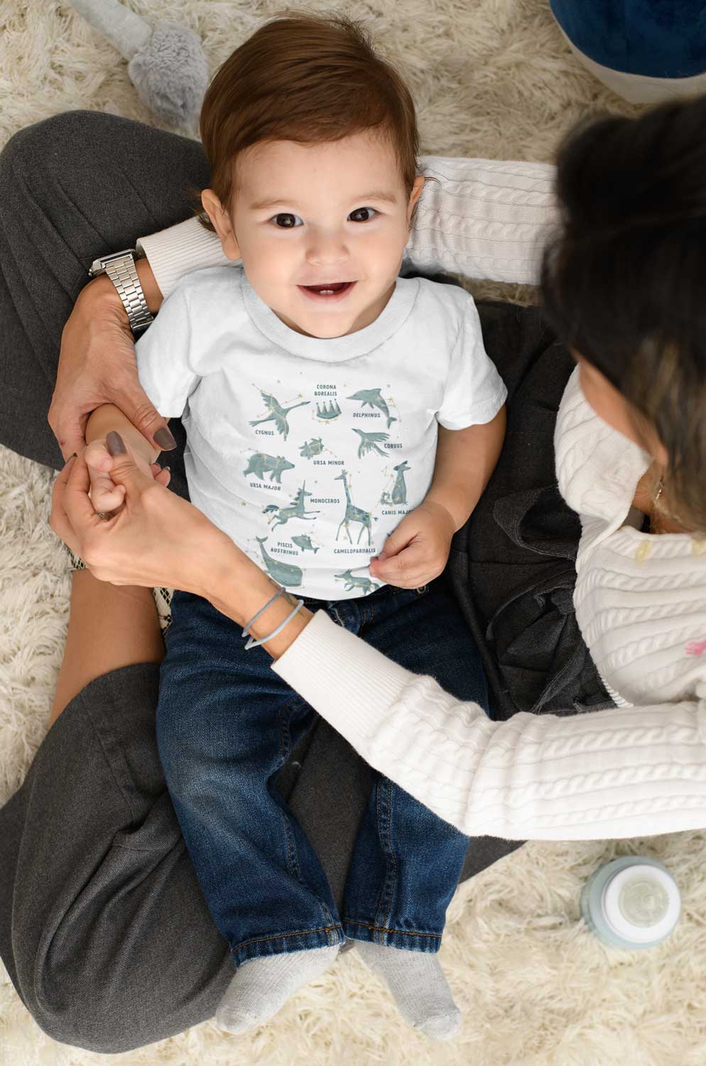 Starry Animal Constellations Toddler T-Shirts, Beautiful Short Sleeve Tee for Ages 2-5