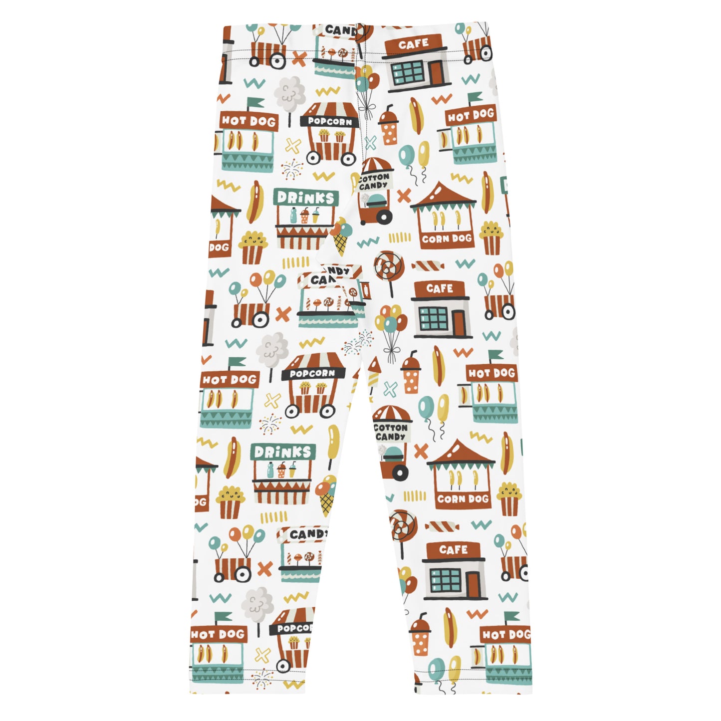 Kid's Leggings - Yummy Food Stalls in Amusement Park