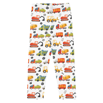 Kid's Leggings - Truck, Excavator, Tanker Truck, Dozer