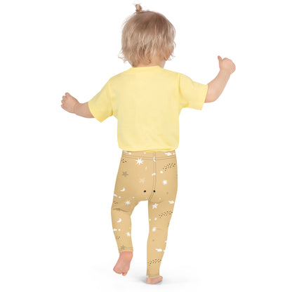 Kid's Leggings - Golden Night Sky with Stars