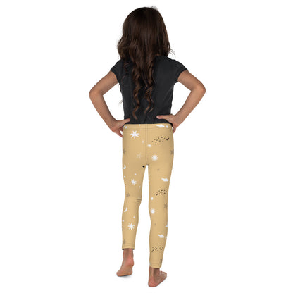 Kid's Leggings - Golden Night Sky with Stars