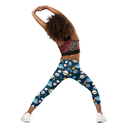 Kid's Leggings - Oh My Space! - Navy