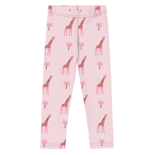 Kid's Leggings - Pink Giraffe