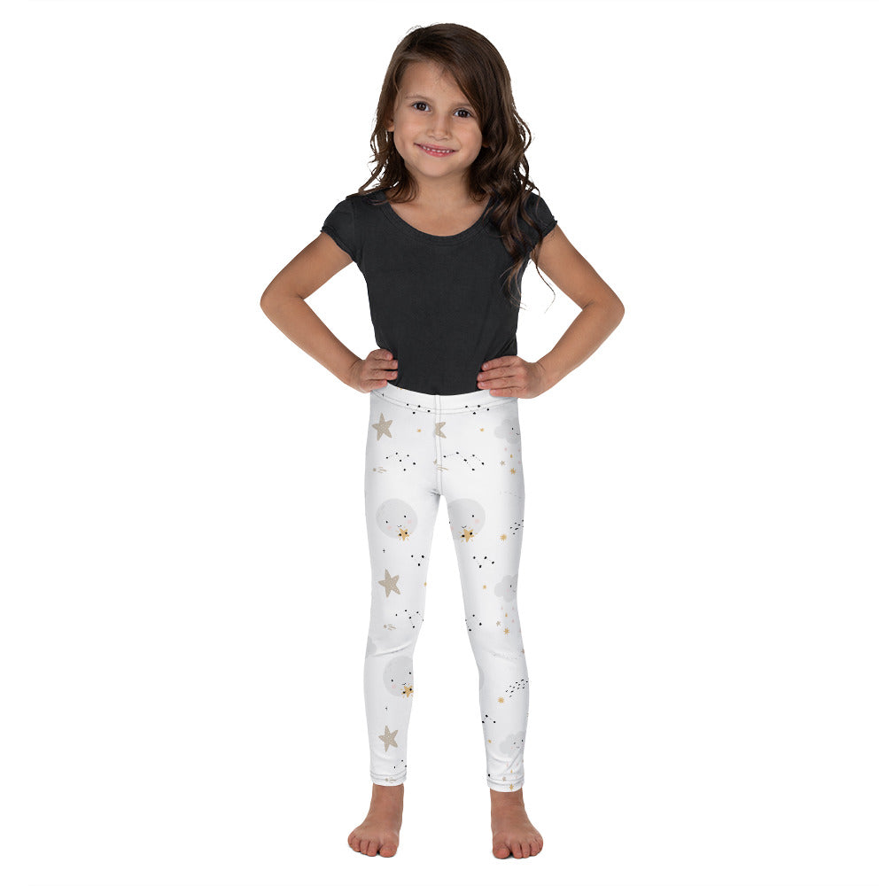 Kid's Leggings - Moon Stars Constellations and Shooting Stars