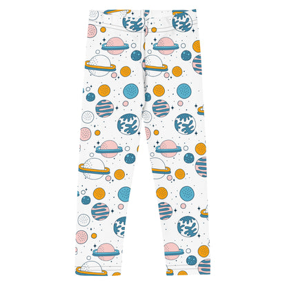 Kid's Leggings - Oh My Space! White