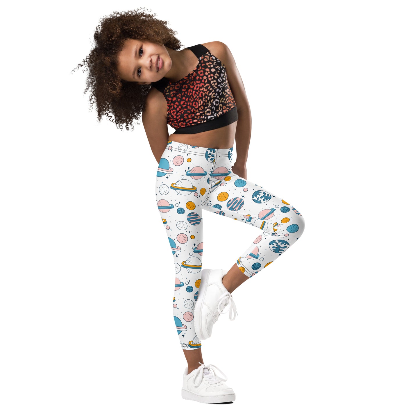 Kid's Leggings - Oh My Space! White