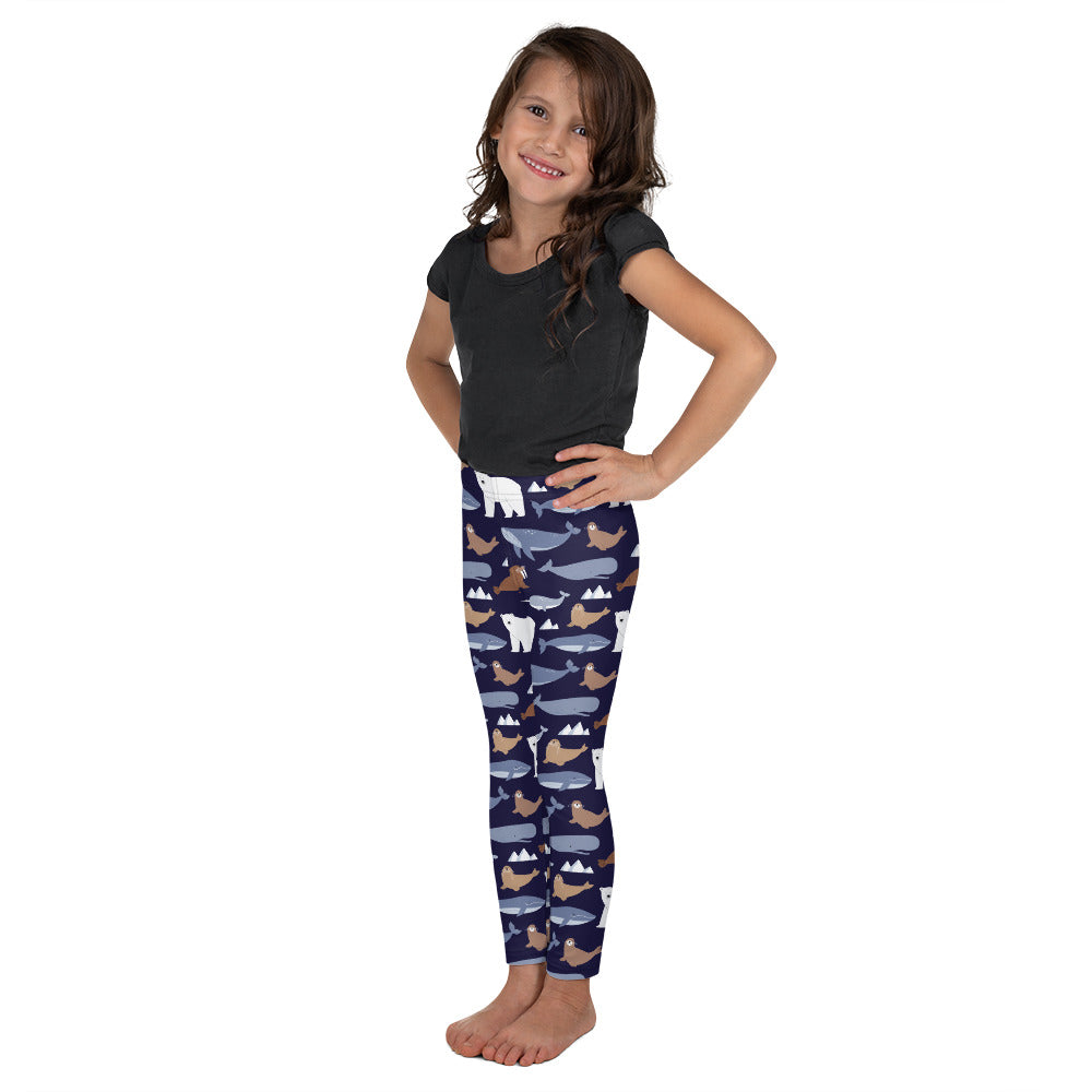 Kid's Leggings - Polar Bear, Walrus, Whale, Narwhal