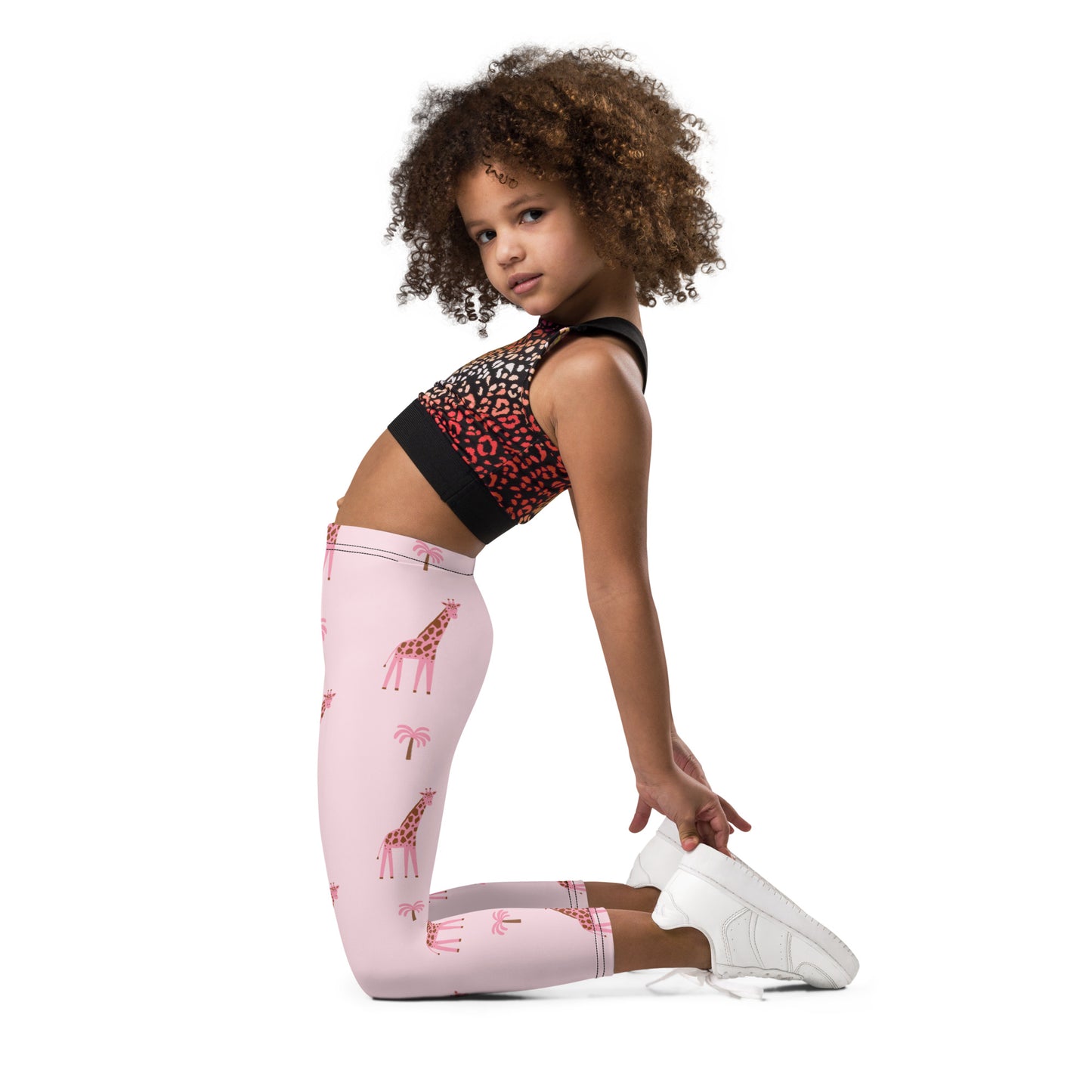 Kid's Leggings - Pink Giraffe