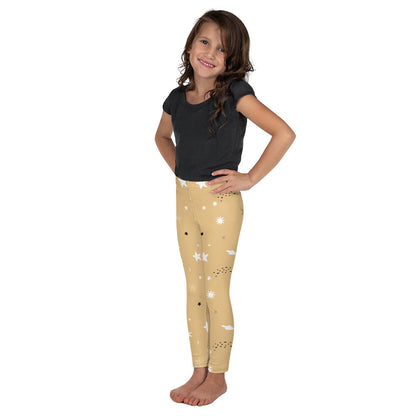 Kid's Leggings - Golden Night Sky with Stars