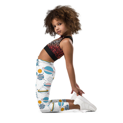 Kid's Leggings - Oh My Space! White