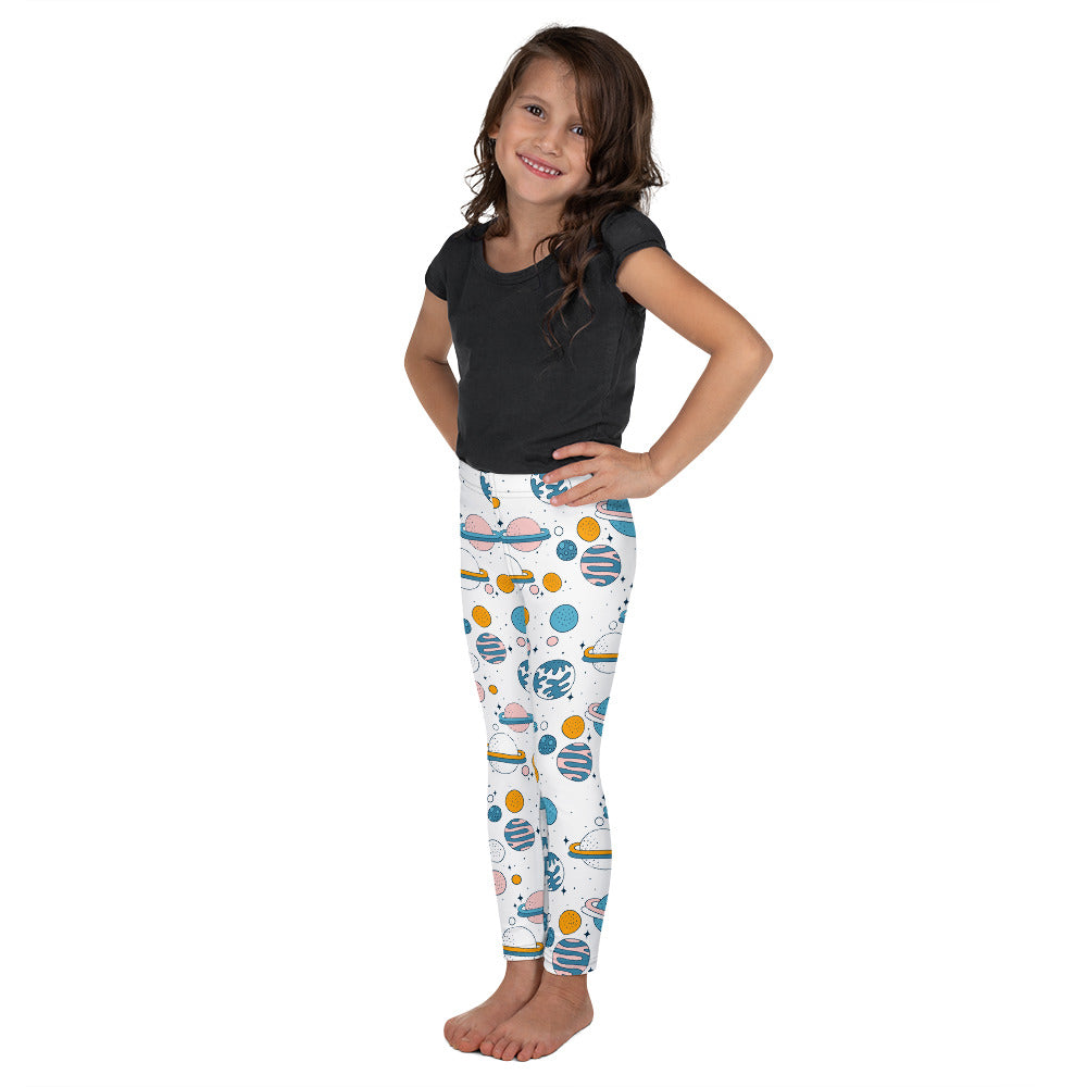 Kid's Leggings - Oh My Space! White