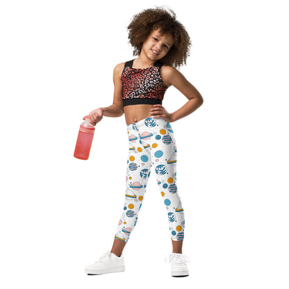 Kid's Leggings - Oh My Space! White