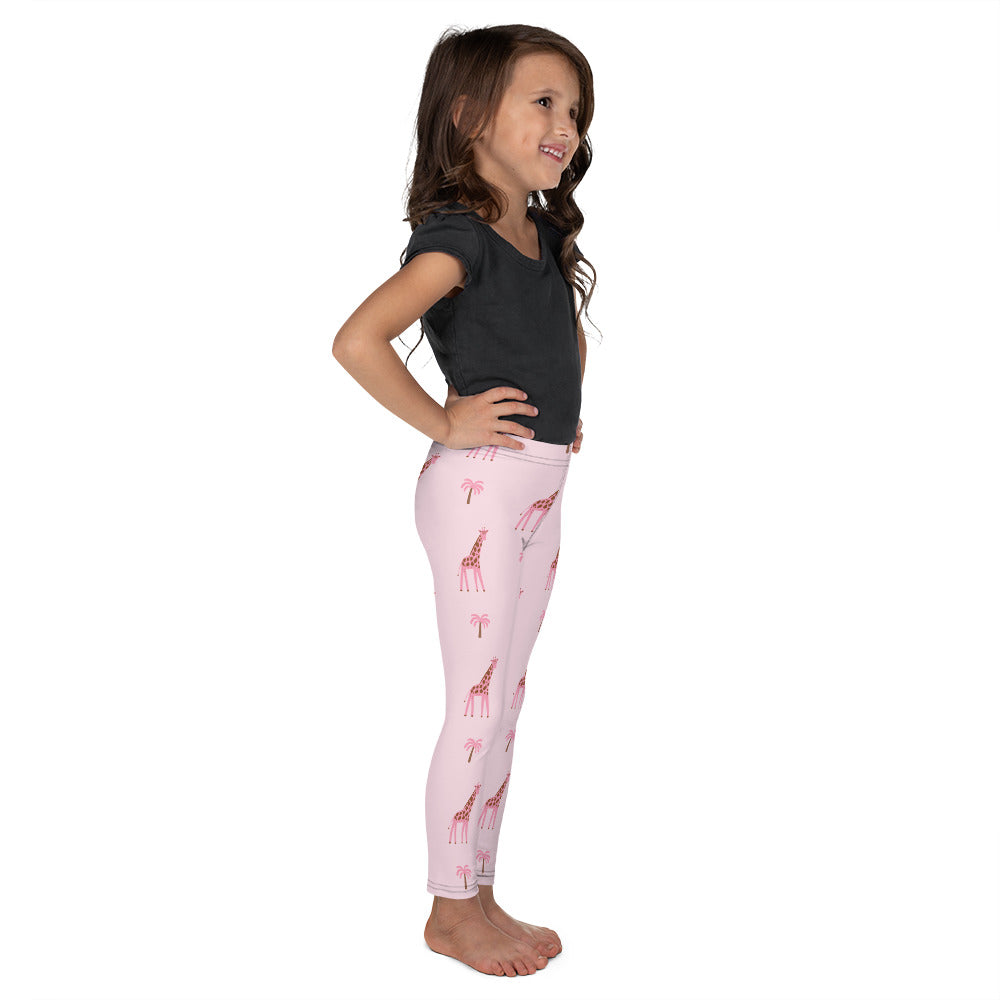 Kid's Leggings - Pink Giraffe