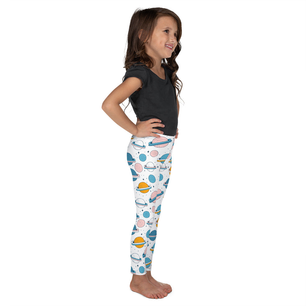 Kid's Leggings - Planet, Planet and Planet! White