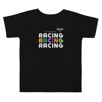 Racing Racing Racing Toddler Short Sleeve Tee, T-Shirts for Little Speedy Racer Ages 2-5