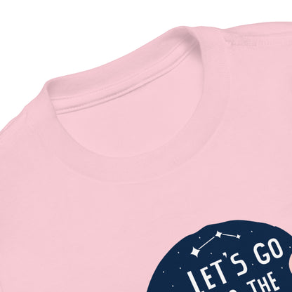 Toddler Short Sleeve Tee - "Let's Go to the Space" Cotton T-Shirts with Astronaut and Constellations