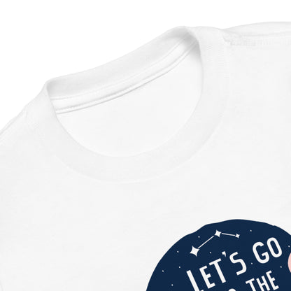 Toddler Short Sleeve Tee - "Let's Go to the Space" Cotton T-Shirts with Astronaut and Constellations