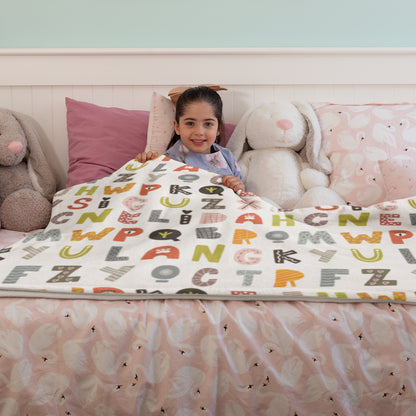 Colorful ABC Throw Blanket for Babies and Young Children