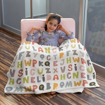 Colorful ABC Throw Blanket for Babies and Young Children